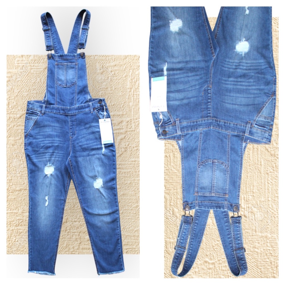 Distressed Jean Ci Sono Overalls